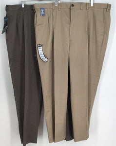 NWT Haggar Men's Tan Black Classic Fit Dress Pants - Size 46WX30L Lot Of 2