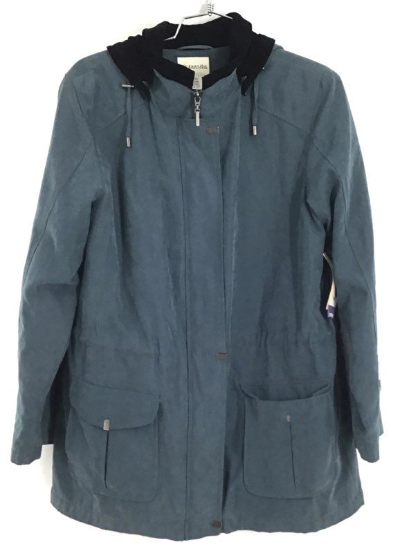 NWT St. John&#39;s Bay Women&#39;s Deep Teal Hooded Windbreaker Jacket - Size M