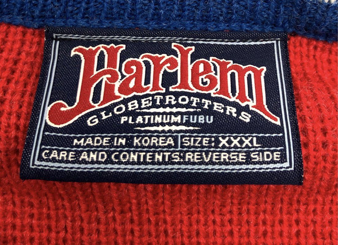 Vintage 90s Harlem Globetrotters Platinum FUBU 75th Season Sweater Red Sz XXXL
