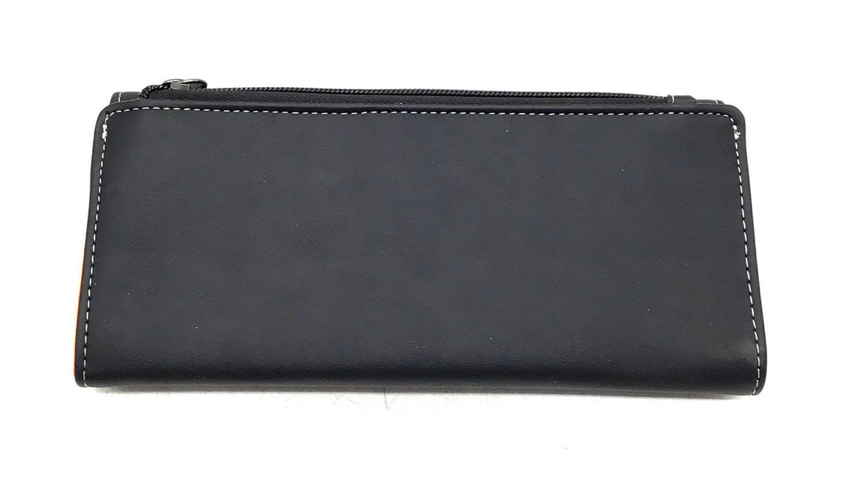 Harley-Davidson Black Orange Tri-Fold Wallet