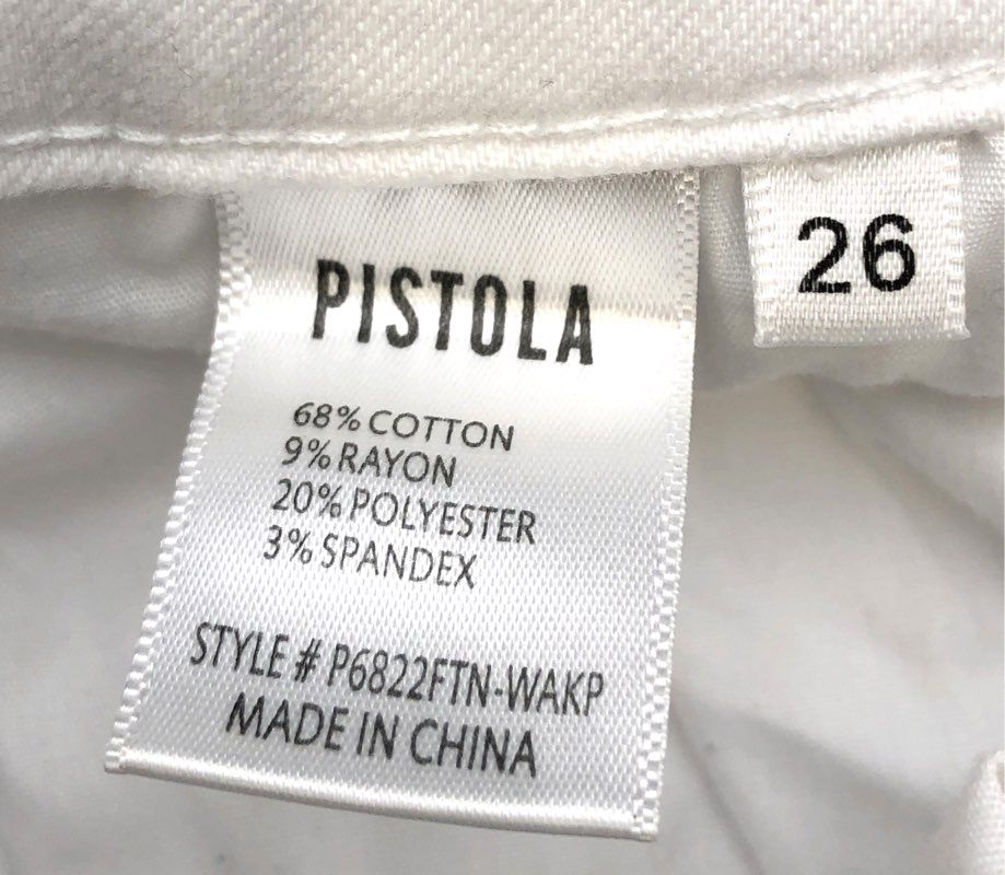 Pistola Women's White Distressed Skinny Jeans Ripped Denim Pants Size 26