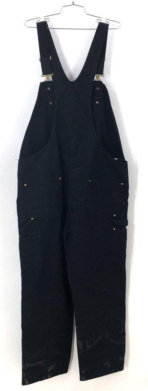 Carhartt Men's Black 10277001 Cotton One-Piece Overalls - Size 44x30