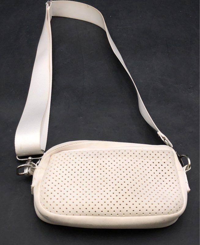 Lululemon White Neoprene Perforated Crossbody Belt Bag Small