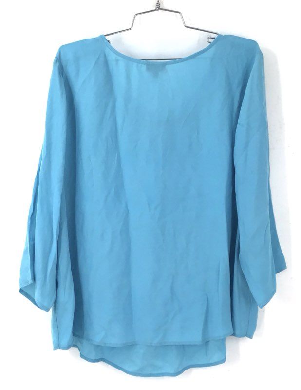 NWT Talbots Women's Blue Silk Blouse - Size 18WP