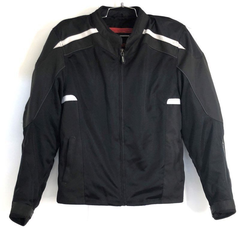 Sedici Men's Mesh Motorcycle Riding Jacket Black Removable Liner Size L
