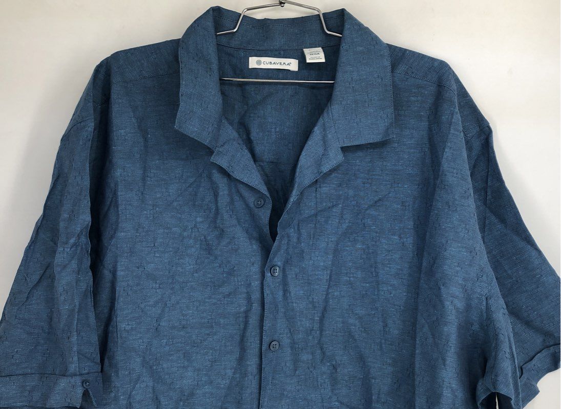 NWT Cubavera Men's Blue Button-Up Shirt - Size 3XLT