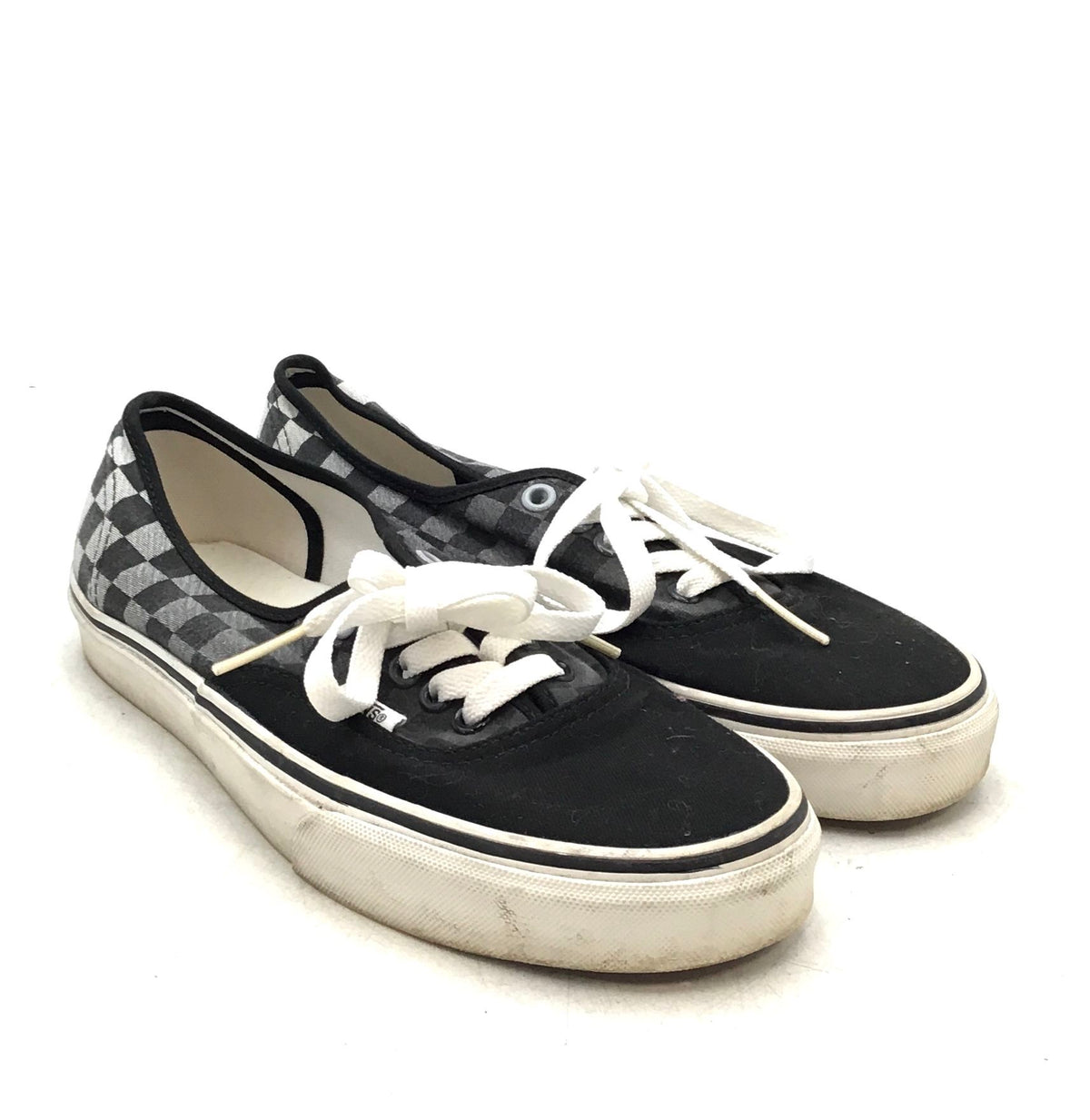 Vans Women&#39;s TB9C Black Gray Checkerboard Low-Top Athletic Shoes - Size 8.5