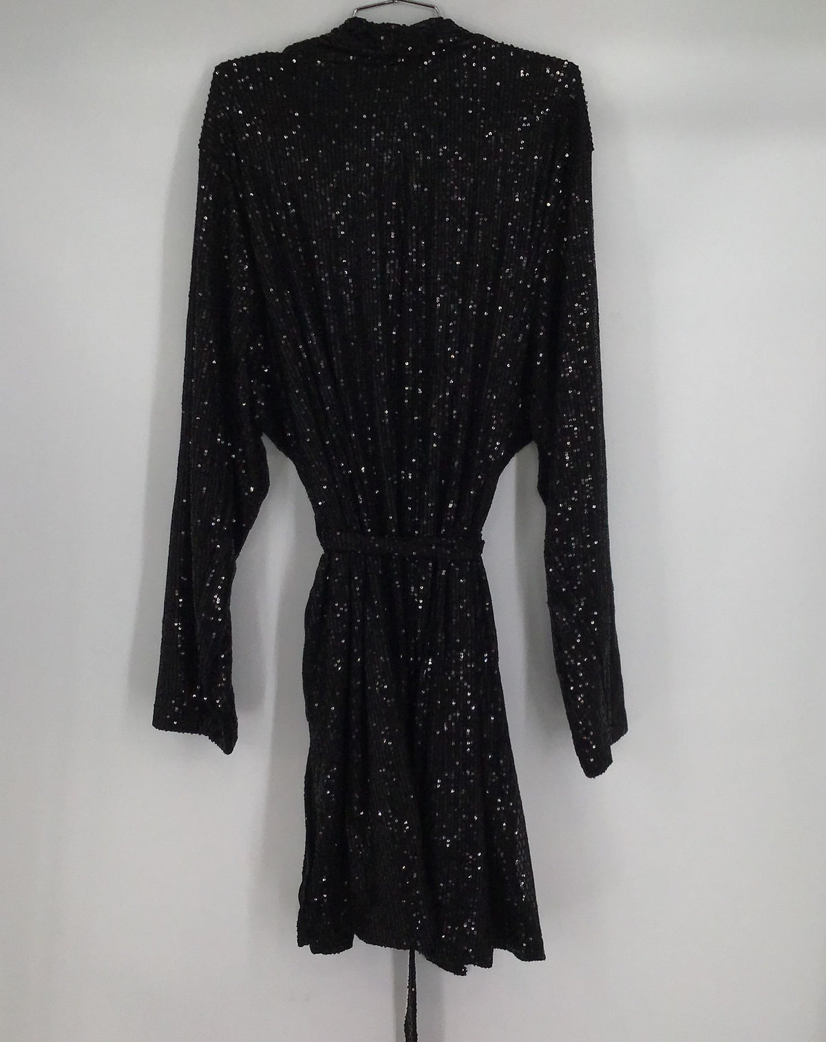 NWT Lane Bryant Women&#39;s Black Sequin Tie Front Wrap Dress - Size 28