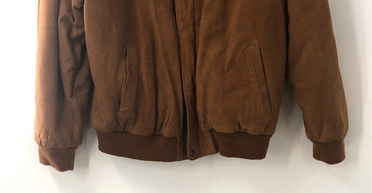 Vintage 90s Marlboro Adventure Team Men's Brown Leather Bomber Jacket Sz M
