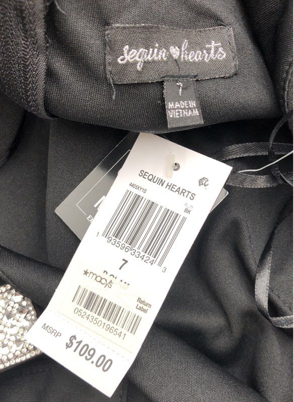 NWT Sequin Hearts Women's Black Maxi Dress - Size 7