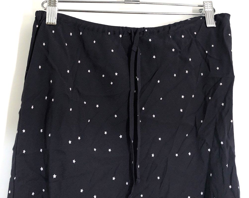 Madewell Women's Navy Blue Star Print Drawstring Mini Skirt Size 0 NWT