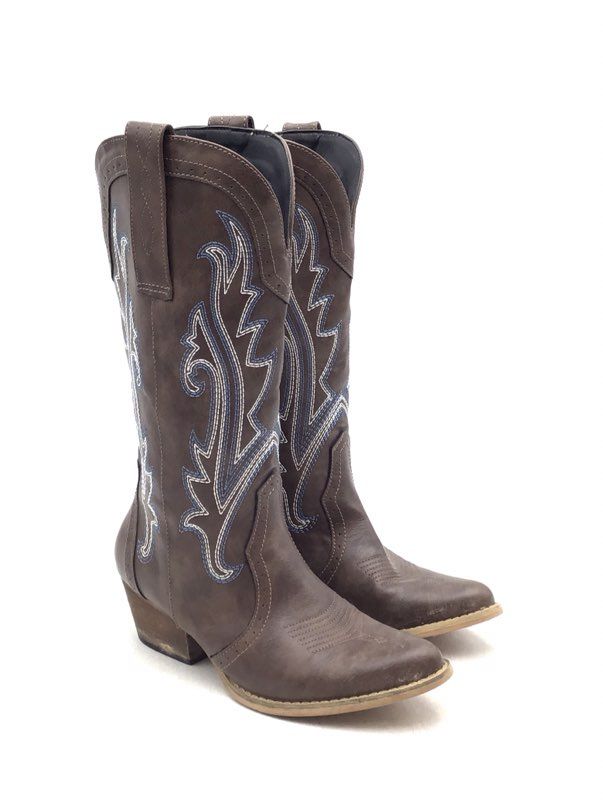 Hisea Women&#39;s Brown Rollda Cowgirl Western Boots - Size 8.5