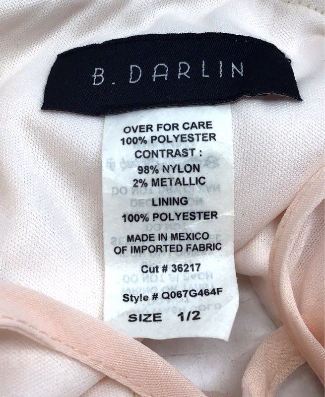 B. Darlin Women's Blush Lace Embellished Cutout Halter Dress NWT Sz 1/2