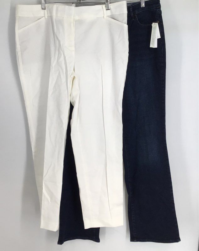 NWT Talbots Women&#39;s Blue White Bootcut Jeans And Pants - Size 16 Lot Of 2