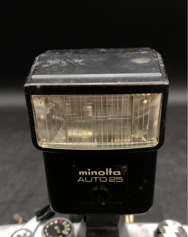 Minolta SRT 201 35mm SLR Film Camera With Lens & Flash