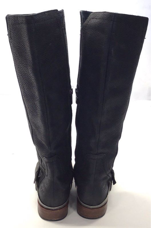 UGG Channing 3184 Black Leather Harness Tall Riding Boots Womens Size 7