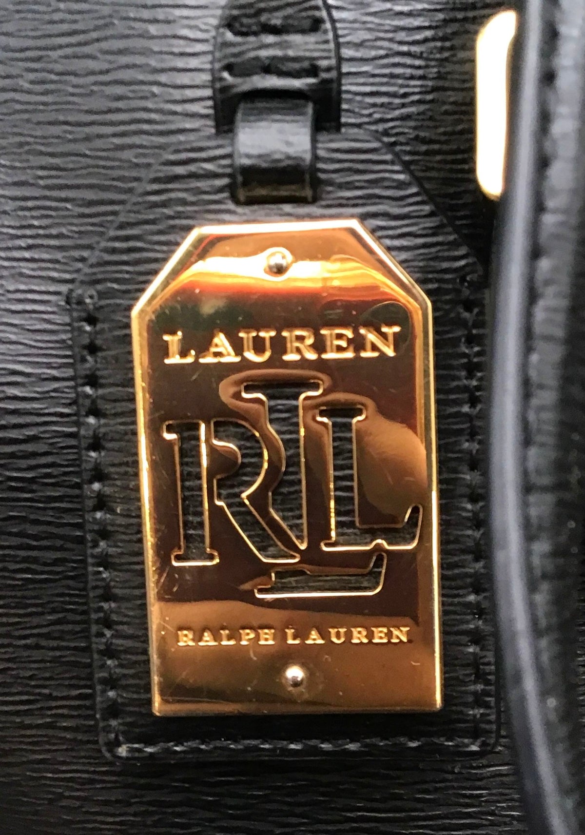 Lauren Ralph Lauren Black Leather Tote Bag