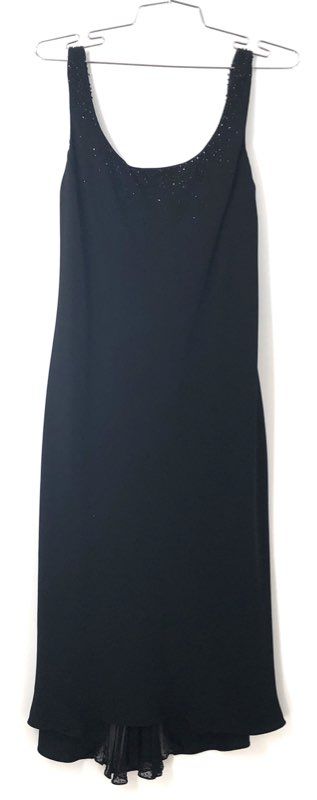 Vintage Jones New York Women's Louvre II Black Beaded Scoop Neck Dress NWT Sz 10