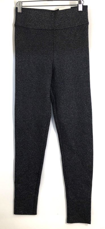 Express Women's High Rise Metallic Sparkle Leggings Gray Stretch+ Sz M NWT