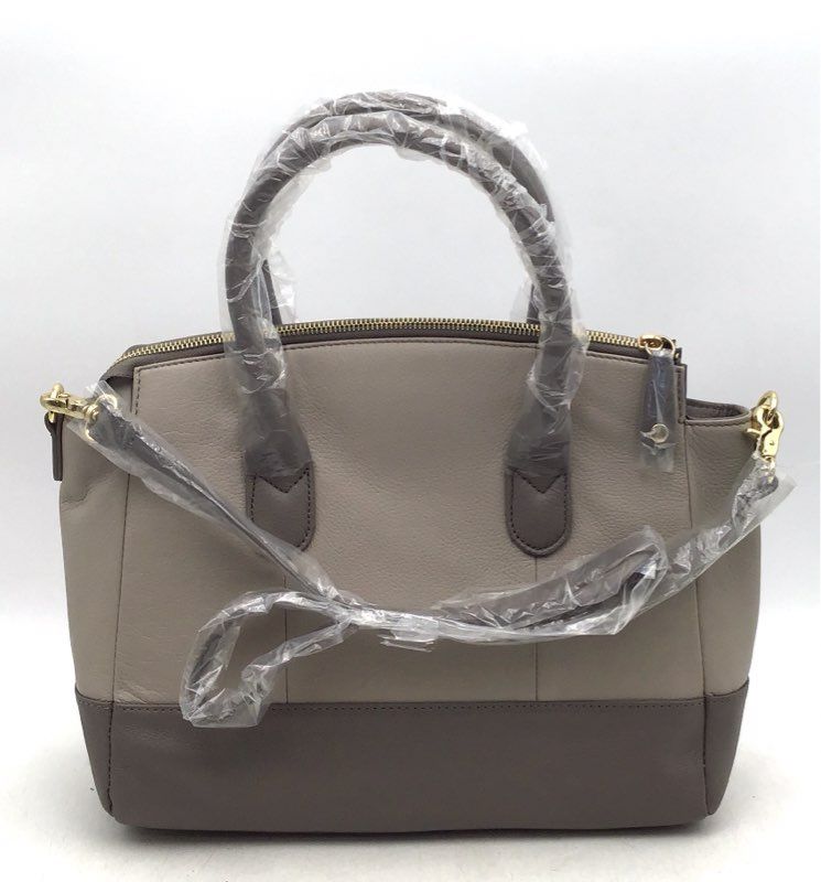 NWT Emma Fox Pebble Mushroom Leather Rochemont Satchel Bag - Size Medium