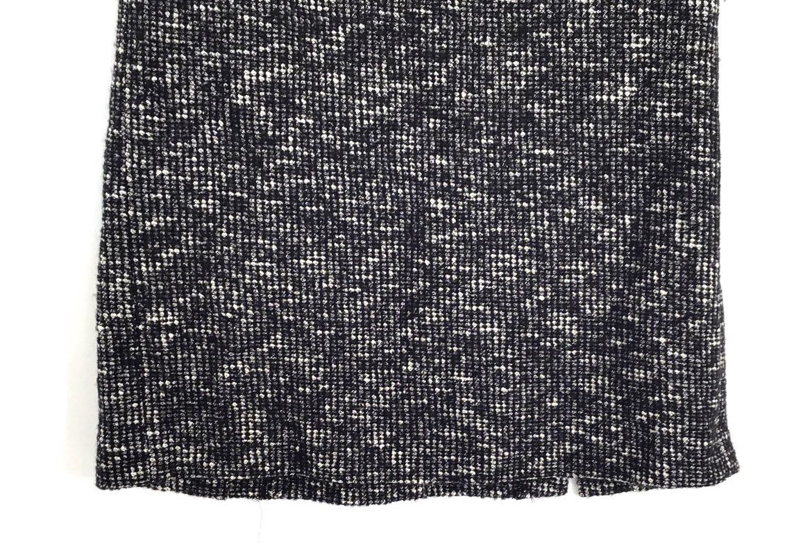 Banana Republic Women's Black White Tweed Italian Fabric Cotton Wool Skirt Sz 2