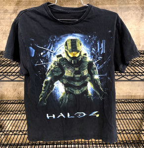 Vintage 2012 Halo 4 Xbox Video Game Master Chief Black Graphic T-Shirt - Sz ~S