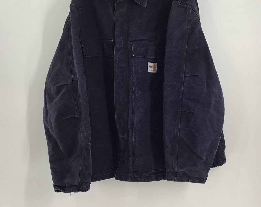 Carhartt Women&#39;s Navy Blue FRC066 DNY Cotton Flame-Resistant Work Jacket- Sz 2XL