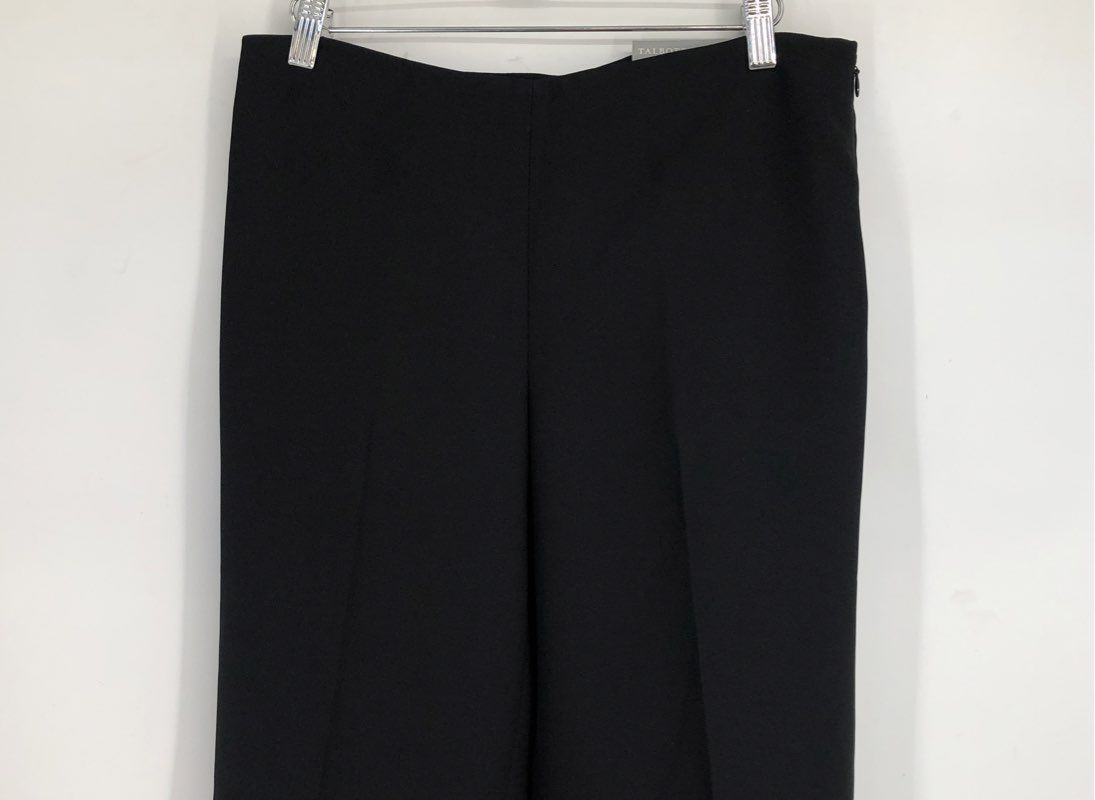 NWT Talbots Women's Black Crepe Wide-Leg Trouser Pant - Size 2