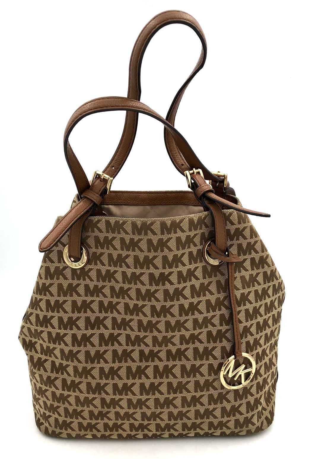 Authentic Michael Kors Tan Brown Signature Luxury Shoulder Bag - COA Included