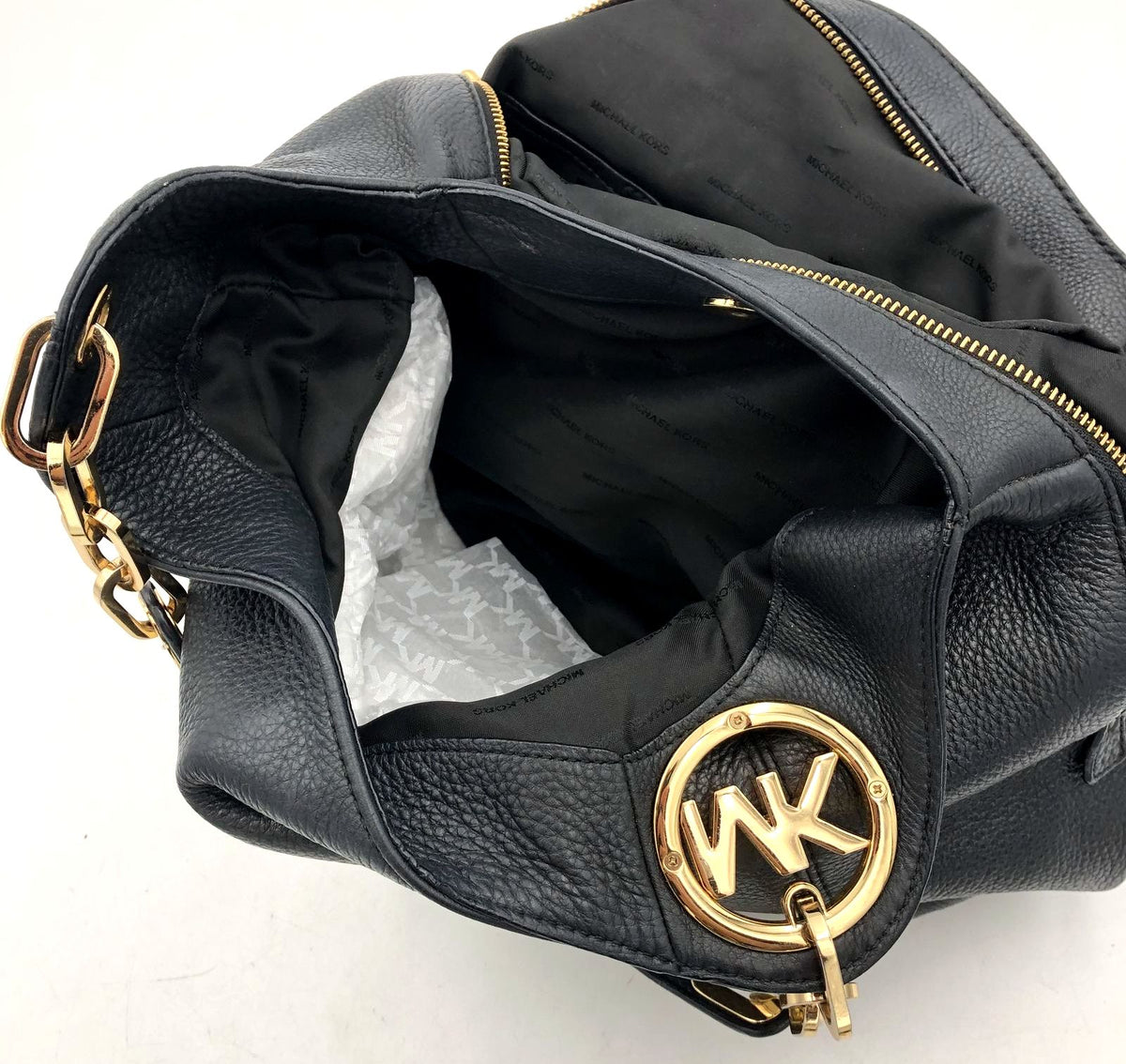 Authentic Michael Kors Black Leather Luxury Shoulder Bag - COA Included