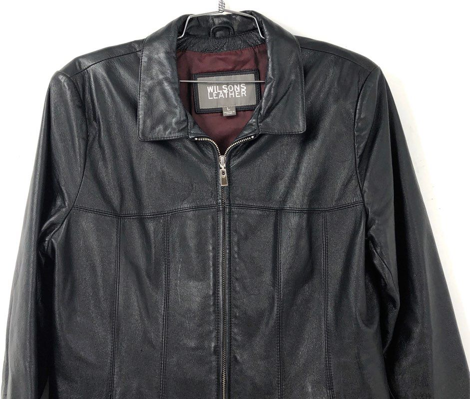 Wilsons Leather Women's Black Full Zip Jacket - Size L