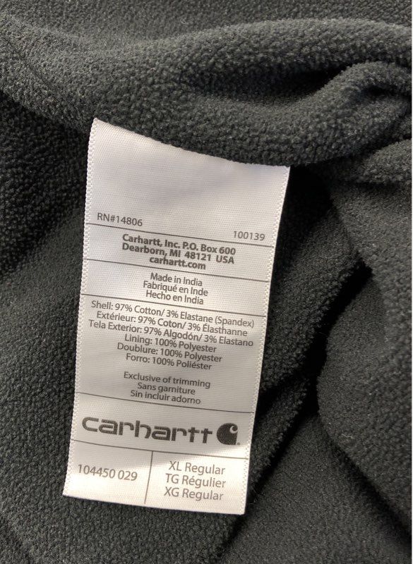 Carhartt Relaxed Fit Fleece Lined Plaid Rugged Flex Shirt Jacket Gray Sz XL