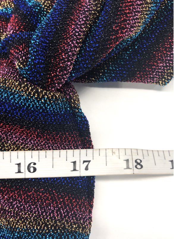 Eri + Ali Women's Rainbow Metallic Stripe Knit Mini Shift Dress NWT Sz S