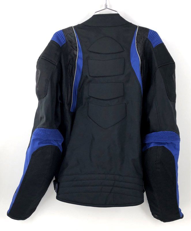 Speedtec Men's Motorcycle Jacket Armored Padded Black Blue Racing Sz 2XL