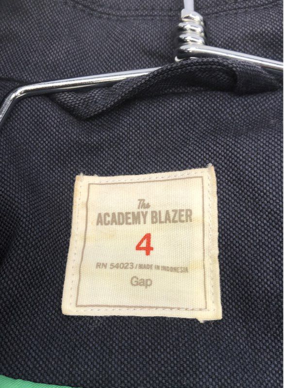 Gap Women's The Academy Blazer Navy Blue Cotton Two-Button Vintage Y2K Sz 4