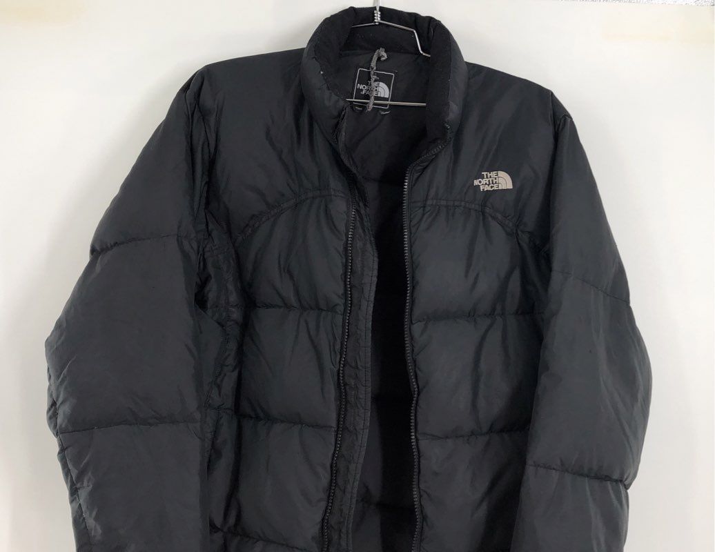 The North Face Girls Black Mock Neck Full Zip Puffer Jacket - Size XL