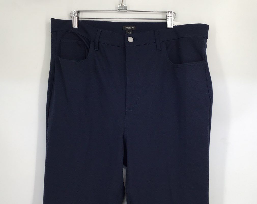 NWT Ann Taylor Women&#39;s Blue High-Rise Bootcut Leg Trouser Pants - Size 16