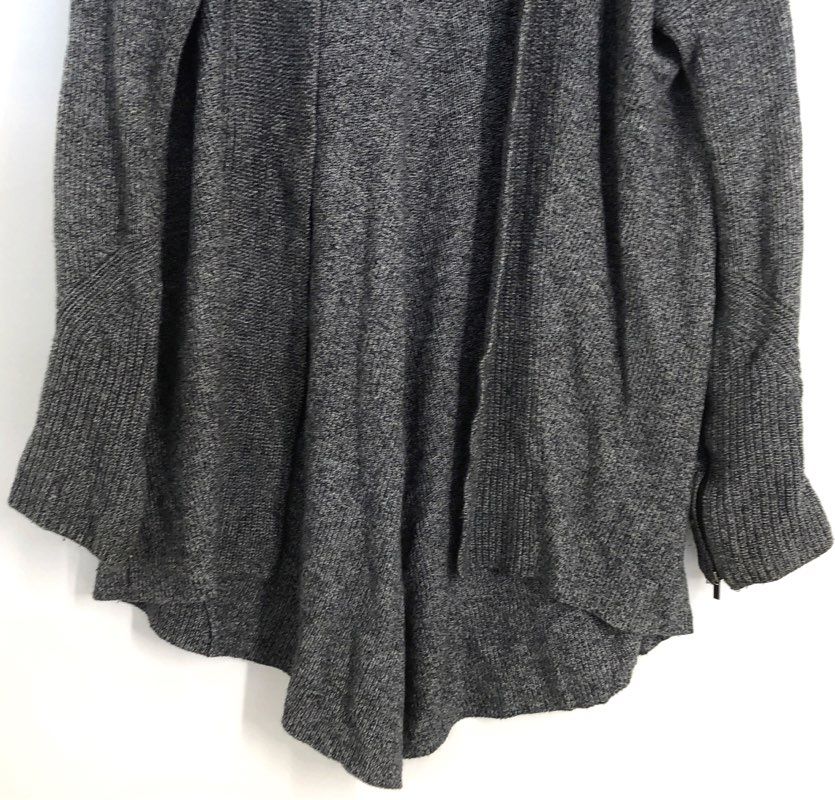 Banana Republic Women's Gray Marl Open Front Cardigan Sweater Zipper Cuffs Sz M