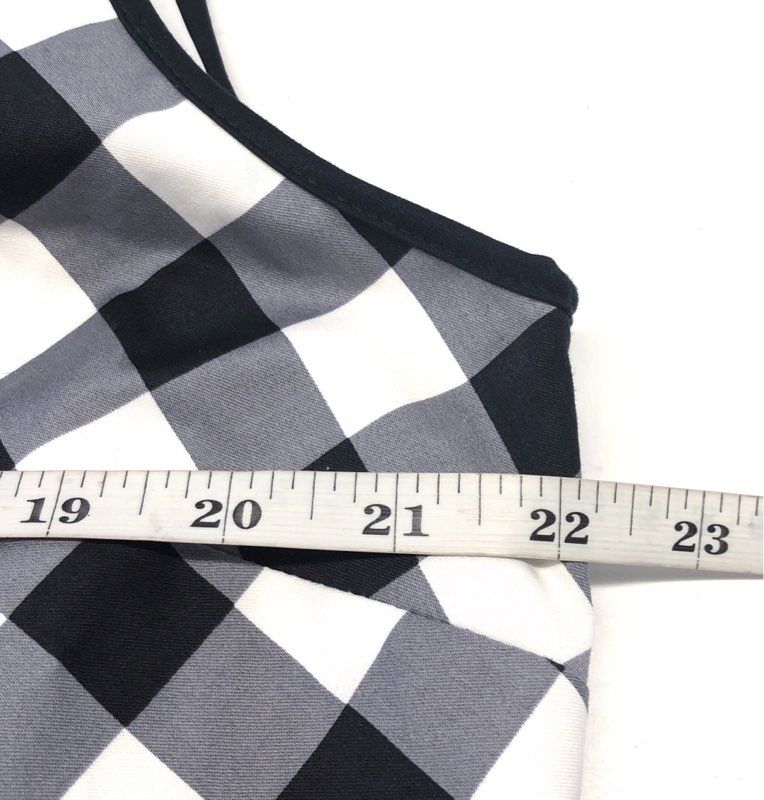 New York & Company Women's Black White Gingham Sleeveless V-Neck Dress NWT Sz 16