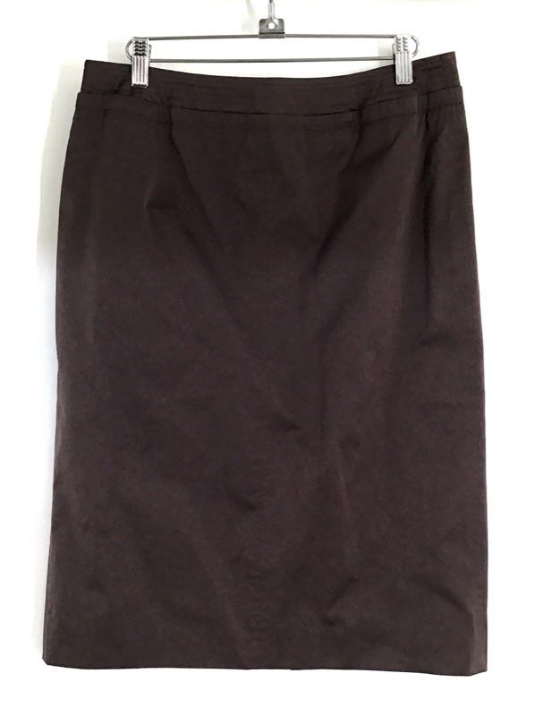 Rene Lezard Women's Brown Corded Pencil Skirt Made in Croatia NWT Size 38