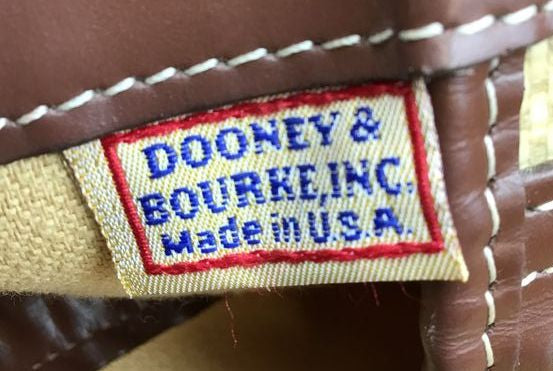 Dooney & Bourke Vintage Tan\Dark Brown 'Bamboo Shopper' Tote Bag (+COA)