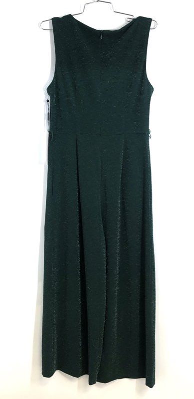 Calvin Klein Women's Green Shimmer Wide Leg Sleeveless Jumpsuit Sz 10 NWT