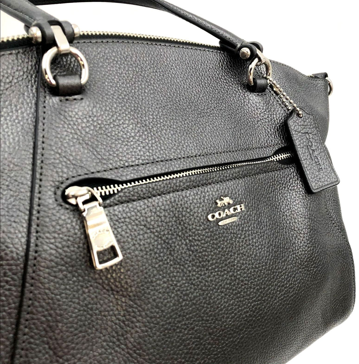 Coach 22788 Metallic Pewter Leather Prairie Satchel w/ Silver-Tone Detail (+COA)