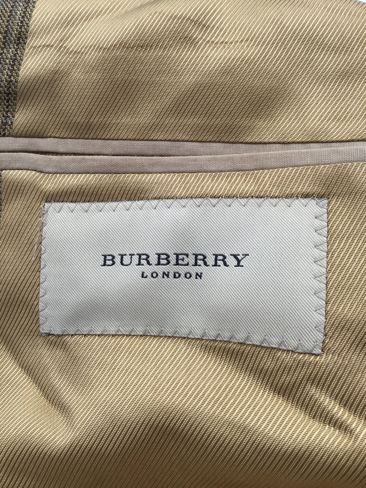 Burberry Vintage Men's Khaki Wool 'Kensington' Blazer-Size: 40 (+COA)