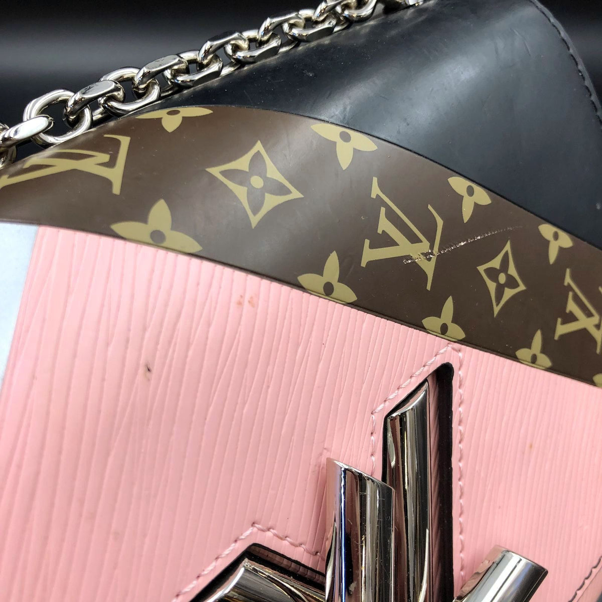 Louis Vuitton Inspired Twist MM Multicolor Monogram Patchwork Crossbody Bag