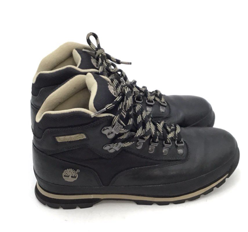 Timberland Euro Hiker Black Leather Hiking Boots Men's Size 11