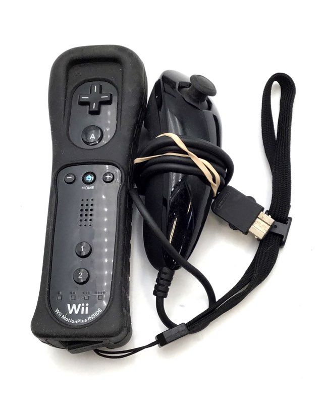 Nintendo Wii Black Console RVL-101 Controller Nunchuk Sensor Bar & Cords