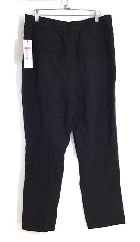 Calvin Klein Women's Black Pleated Straight Leg Rayon Blend Dress Pants Size 12