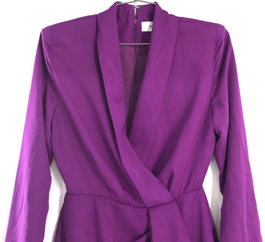 MISHA Women's Giovanna Mini Dress Prism Violet Purple Wrap Ruffle NWT Sz XXS