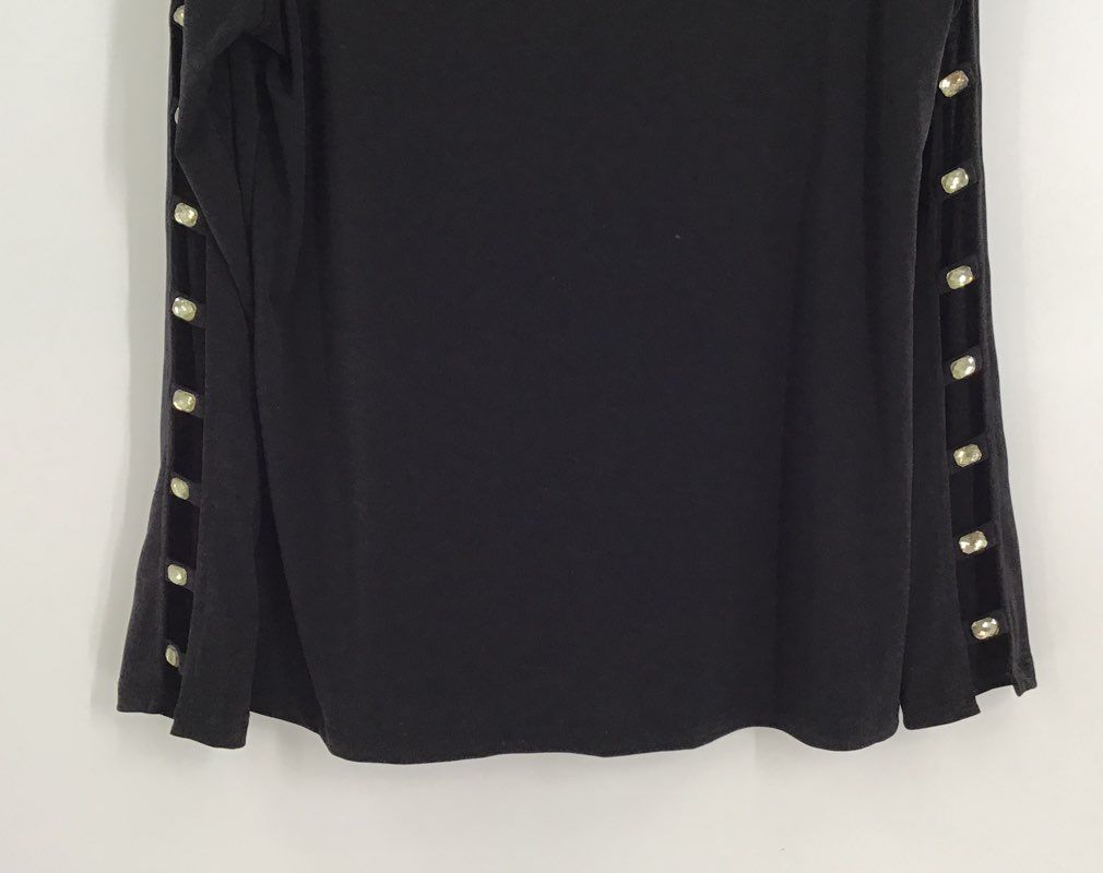 NWT Michael Kors Women&#39;s Black Long Sleeve Round Neck Pullover Top - Size L